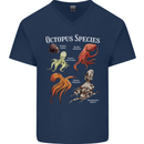 Octopus Species Scuba Diving Ocean Mens V-Neck Cotton T-Shirt Navy Blue