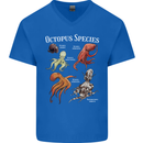 Octopus Species Scuba Diving Ocean Mens V-Neck Cotton T-Shirt Royal Blue