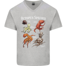 Octopus Species Scuba Diving Ocean Mens V-Neck Cotton T-Shirt Sports Grey