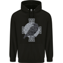 Odin Celtic Raven Viking Tattoo Cross Runic Childrens Kids Hoodie Black