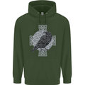 Odin Celtic Raven Viking Tattoo Cross Runic Childrens Kids Hoodie Forest Green