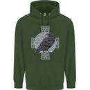 Odin Celtic Raven Viking Tattoo Cross Runic Childrens Kids Hoodie Forest Green