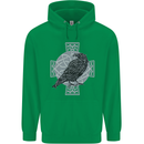 Odin Celtic Raven Viking Tattoo Cross Runic Childrens Kids Hoodie Irish Green
