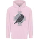 Odin Celtic Raven Viking Tattoo Cross Runic Childrens Kids Hoodie Light Pink
