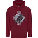 Odin Celtic Raven Viking Tattoo Cross Runic Childrens Kids Hoodie Maroon