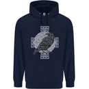 Odin Celtic Raven Viking Tattoo Cross Runic Childrens Kids Hoodie Navy Blue