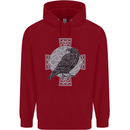 Odin Celtic Raven Viking Tattoo Cross Runic Childrens Kids Hoodie Red