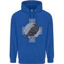 Odin Celtic Raven Viking Tattoo Cross Runic Childrens Kids Hoodie Royal Blue