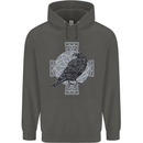 Odin Celtic Raven Viking Tattoo Cross Runic Childrens Kids Hoodie Storm Grey