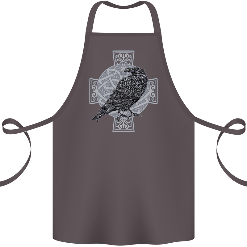 Odin Celtic Raven Viking Tattoo Cross Runic Cotton Apron 100% Organic Dark Grey