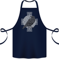 Odin Celtic Raven Viking Tattoo Cross Runic Cotton Apron 100% Organic Navy Blue