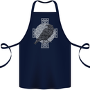Odin Celtic Raven Viking Tattoo Cross Runic Cotton Apron 100% Organic Navy Blue