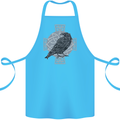 Odin Celtic Raven Viking Tattoo Cross Runic Cotton Apron 100% Organic Turquoise