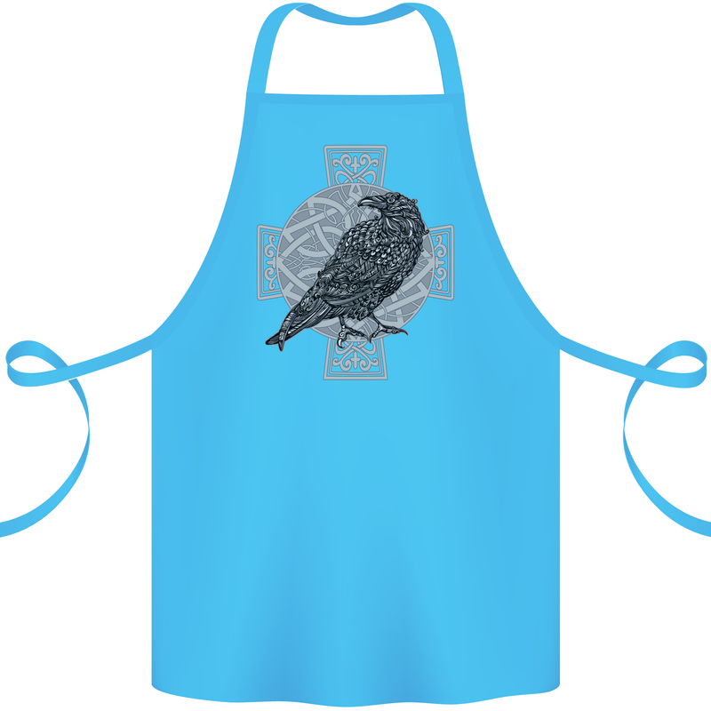 Odin Celtic Raven Viking Tattoo Cross Runic Cotton Apron 100% Organic Turquoise
