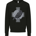 Odin Celtic Raven Viking Tattoo Cross Runic Kids Sweatshirt Jumper Black