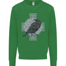 Odin Celtic Raven Viking Tattoo Cross Runic Kids Sweatshirt Jumper Irish Green
