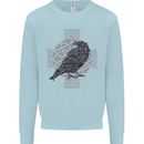 Odin Celtic Raven Viking Tattoo Cross Runic Kids Sweatshirt Jumper Light Blue