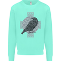 Odin Celtic Raven Viking Tattoo Cross Runic Kids Sweatshirt Jumper Peppermint