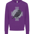 Odin Celtic Raven Viking Tattoo Cross Runic Kids Sweatshirt Jumper Purple