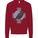 Odin Celtic Raven Viking Tattoo Cross Runic Kids Sweatshirt Jumper Red