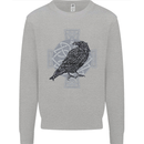 Odin Celtic Raven Viking Tattoo Cross Runic Kids Sweatshirt Jumper Sports Grey