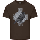 Odin Celtic Raven Viking Tattoo Cross Runic Kids T-Shirt Childrens Chocolate