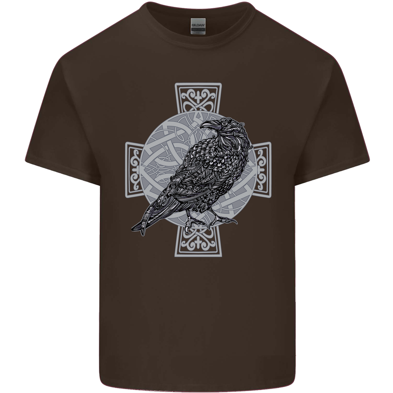 Odin Celtic Raven Viking Tattoo Cross Runic Kids T-Shirt Childrens Chocolate