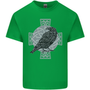 Odin Celtic Raven Viking Tattoo Cross Runic Kids T-Shirt Childrens Irish Green