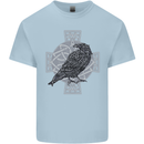 Odin Celtic Raven Viking Tattoo Cross Runic Kids T-Shirt Childrens Light Blue