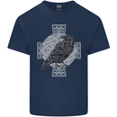 Odin Celtic Raven Viking Tattoo Cross Runic Kids T-Shirt Childrens Navy Blue