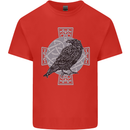 Odin Celtic Raven Viking Tattoo Cross Runic Kids T-Shirt Childrens Red