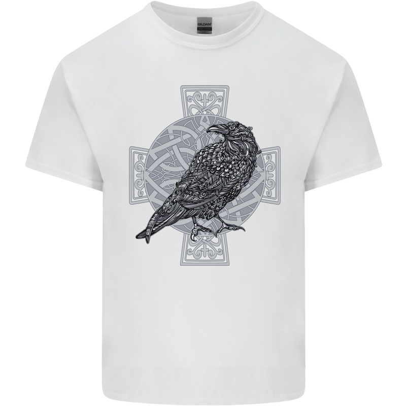 Odin Celtic Raven Viking Tattoo Cross Runic Kids T-Shirt Childrens White
