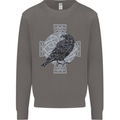 Odin Celtic Raven Viking Tattoo Cross Runic Mens Sweatshirt Jumper Charcoal