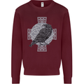 Odin Celtic Raven Viking Tattoo Cross Runic Mens Sweatshirt Jumper Maroon