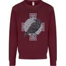 Odin Celtic Raven Viking Tattoo Cross Runic Mens Sweatshirt Jumper Maroon