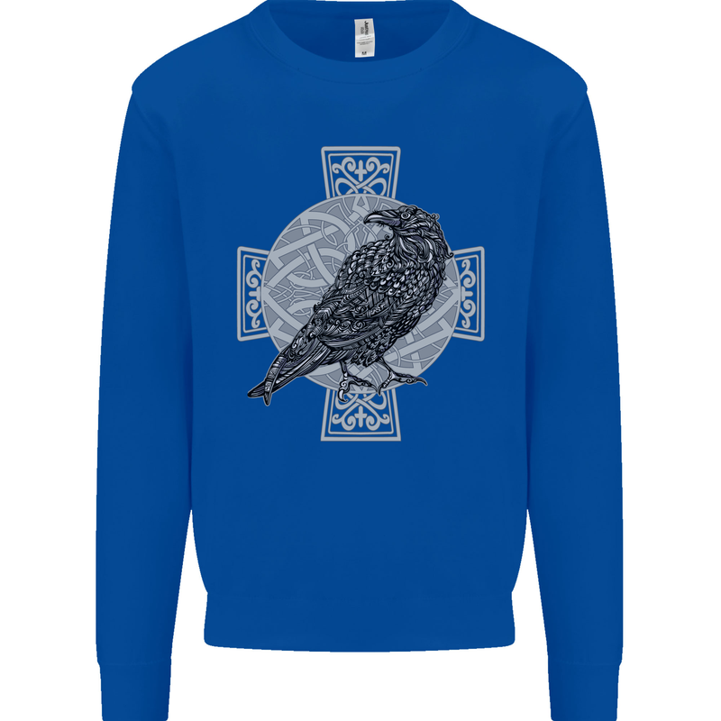 Odin Celtic Raven Viking Tattoo Cross Runic Mens Sweatshirt Jumper Royal Blue