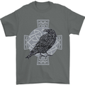 Odin Celtic Raven Viking Tattoo Cross Runic Mens T-Shirt Cotton Gildan Charcoal