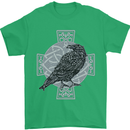 Odin Celtic Raven Viking Tattoo Cross Runic Mens T-Shirt Cotton Gildan Irish Green