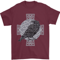Odin Celtic Raven Viking Tattoo Cross Runic Mens T-Shirt Cotton Gildan Maroon