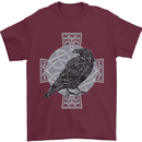 Odin Celtic Raven Viking Tattoo Cross Runic Mens T-Shirt Cotton Gildan Maroon