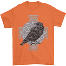 Odin Celtic Raven Viking Tattoo Cross Runic Mens T-Shirt Cotton Gildan Orange