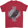 Odin Celtic Raven Viking Tattoo Cross Runic Mens T-Shirt Cotton Gildan Red