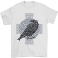 Odin Celtic Raven Viking Tattoo Cross Runic Mens T-Shirt Cotton Gildan White