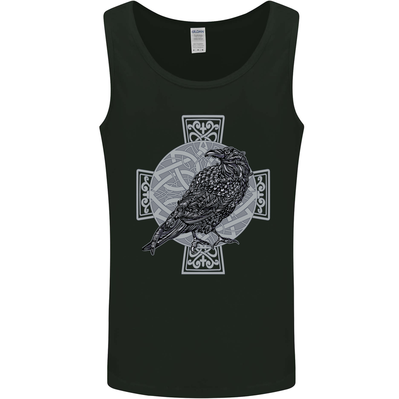 Odin Celtic Raven Viking Tattoo Cross Runic Mens Vest Tank Top Black