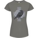 Odin Celtic Raven Viking Tattoo Cross Runic Womens Petite Cut T-Shirt Charcoal