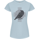 Odin Celtic Raven Viking Tattoo Cross Runic Womens Petite Cut T-Shirt Light Blue