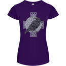 Odin Celtic Raven Viking Tattoo Cross Runic Womens Petite Cut T-Shirt Purple