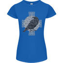 Odin Celtic Raven Viking Tattoo Cross Runic Womens Petite Cut T-Shirt Royal Blue