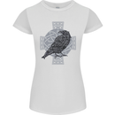 Odin Celtic Raven Viking Tattoo Cross Runic Womens Petite Cut T-Shirt White