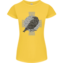 Odin Celtic Raven Viking Tattoo Cross Runic Womens Petite Cut T-Shirt Yellow